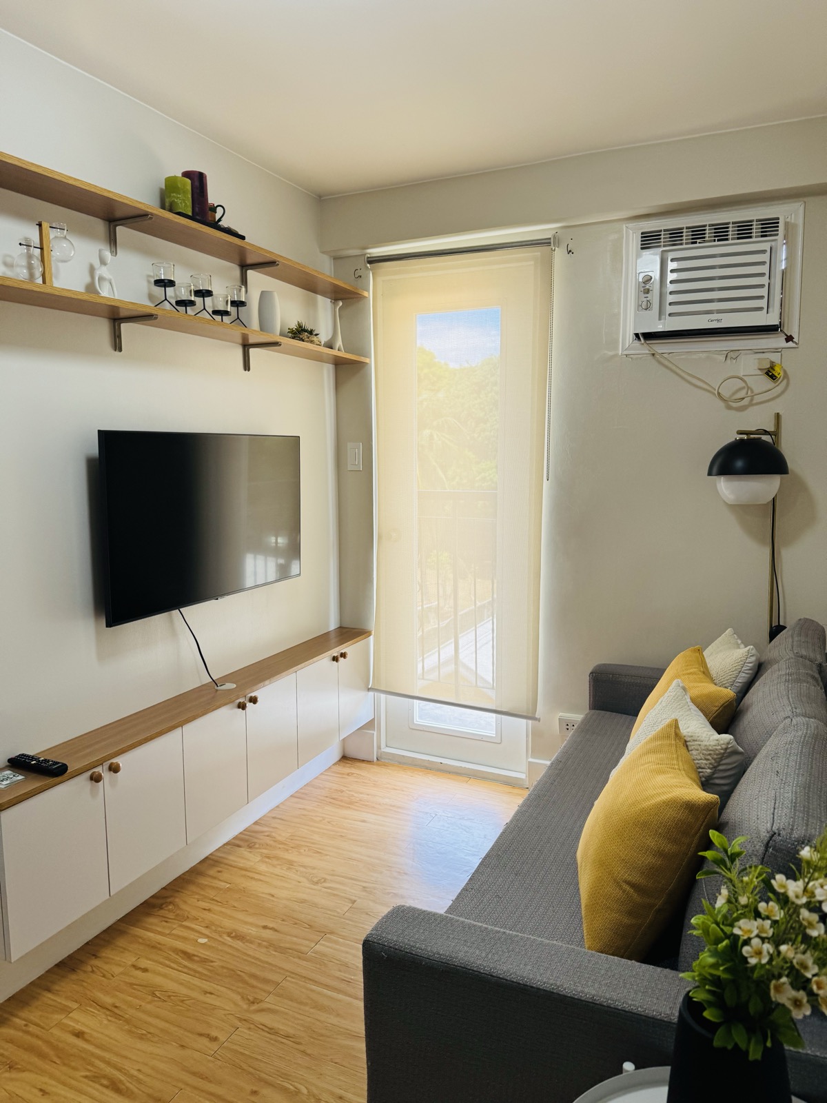 Actual living room of the furnished Arezzo Place Davao condo