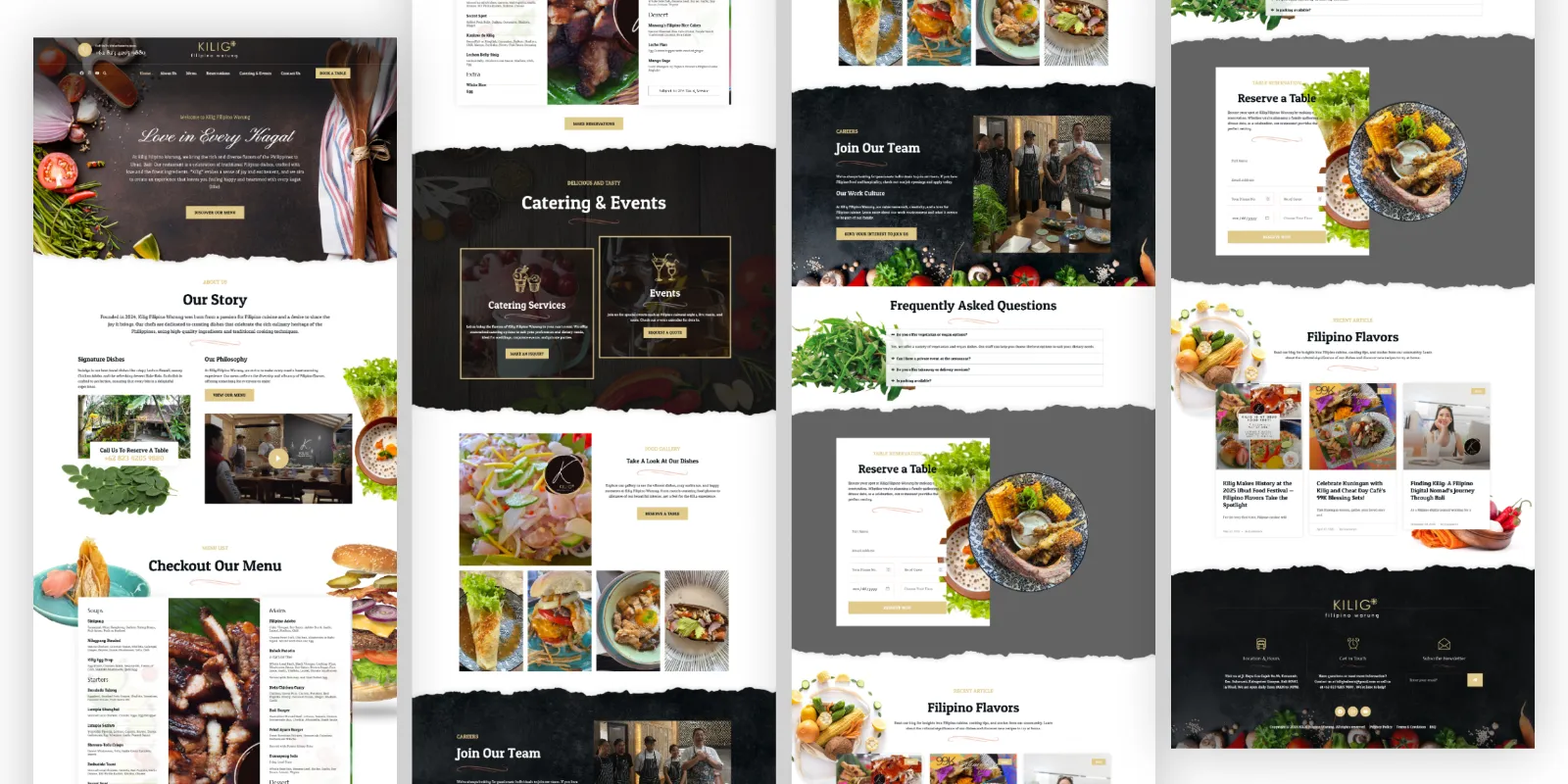Kilig Bali website pages